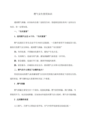 燃气安生使用知识（2024年）.docx