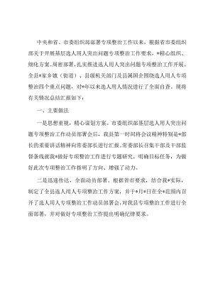 选人用人突出问题专项整治行动阶段性总结.docx