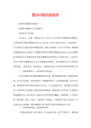 整治问题自查报告.docx