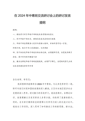 在2024年中青班交流研讨会上的研讨发言提纲.docx