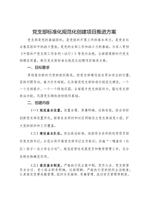 党支部标准化规范化创建项目推进方案.docx
