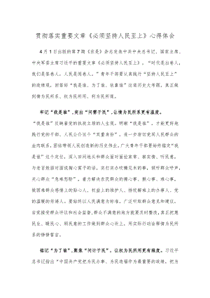贯彻落实重要文章《必须坚持人民至上》心得体会.docx