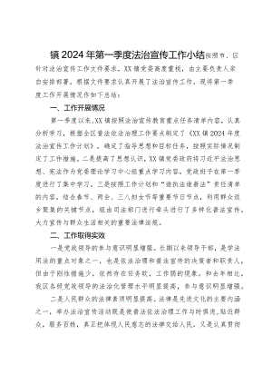 镇2024年第一季度法治宣传工作小结.docx