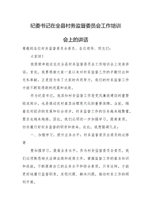 纪委书记在全县村务监督委员会工作培训会上的讲话.docx