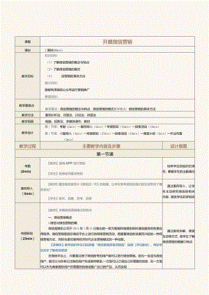 《网络营销》教案第15课开展微信营销.docx