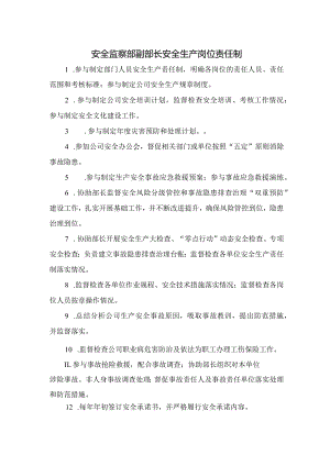 安全监察部副部长安全生产岗位责任制.docx