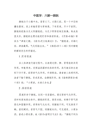 中医学：六腑--膀胱.docx