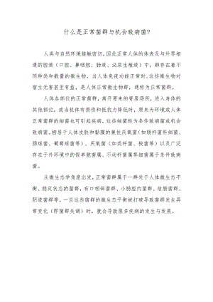 什么是正常菌群与机会致病菌？.docx