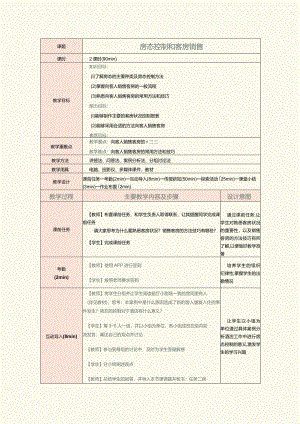 《前厅客房服务与管理》教案第5课房态控制和客房销售.docx