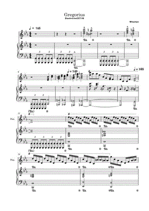 【碧蓝档案】Gregorius（Theme158）高清钢琴谱五线谱.docx