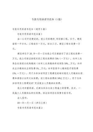 专款专用承诺书范本（3篇）.docx