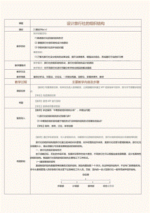 《旅行社经营与管理》教案第3课设计旅行社的组织结构.docx