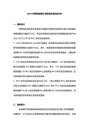 2024护理质量指标导管相关感染发生率.docx