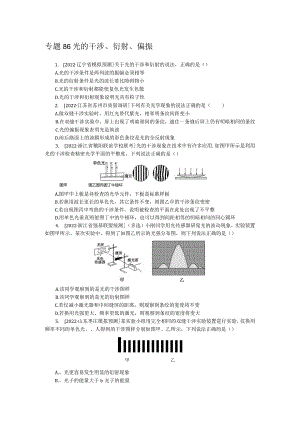 专题86光的干涉、衍射、偏振.docx