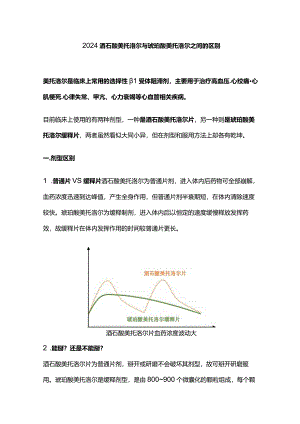2024酒石酸美托洛尔与琥珀酸美托洛尔之间的区别.docx