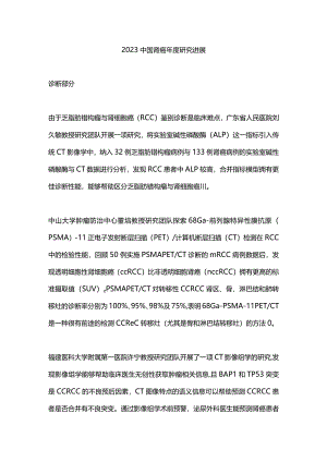 2023中国肾癌年度研究进展.docx
