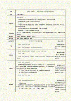 《新时代劳动教育教程》教案第8课同心协力：共筑美丽和谐校园（二）.docx