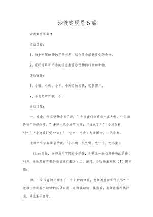 沙教案反思5篇.docx