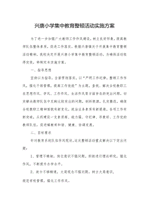 兴唐小学集中教育整顿活动实施方案.docx