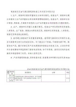 瓶装液化石油气调压器现场检查工作内容及判别方法.docx