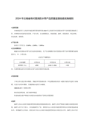 9.2024年云南省有衬里消防水带产品质量监督抽查实施细则.docx