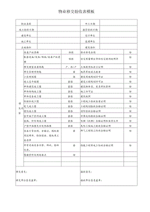 物业移交验收表模板.docx