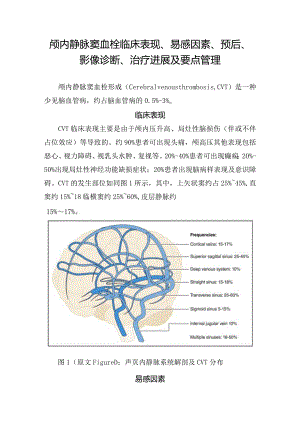 颅内静脉窦血栓临床表现、易感因素、预后、影像诊断、治疗进展及要点管理.docx