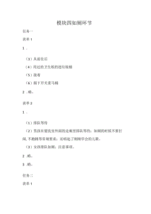 幼儿园生活活动组织与实施-习题答案模块四如厕环节.docx