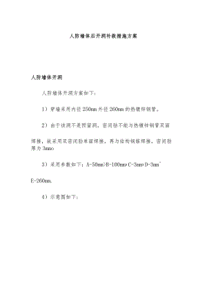 人防墙体后开洞补救措施方案.docx