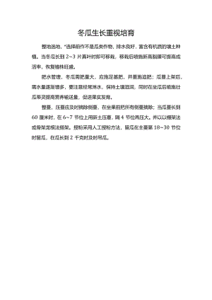 冬瓜生长重视培育.docx