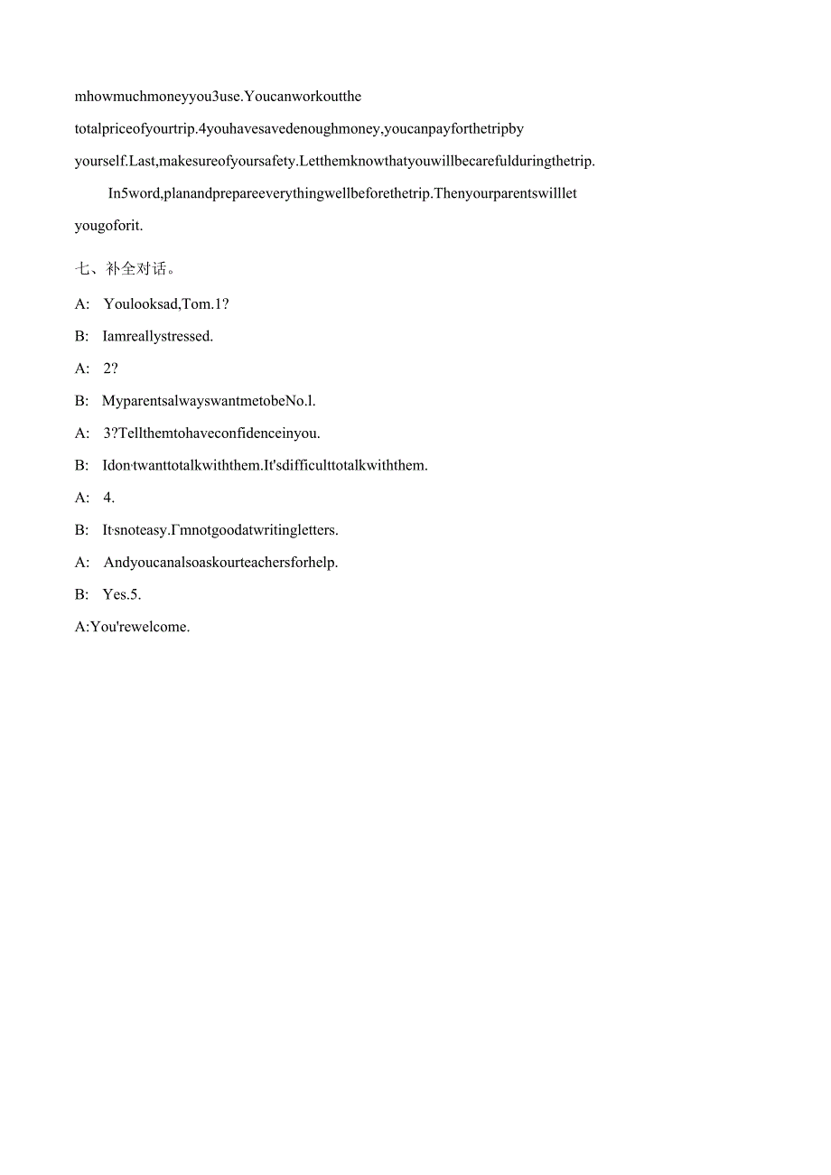 人教版八年级下册Unit4Whydon'tyoutalktoyourparents_SectionA(1a-2d)随堂练习.docx_第3页