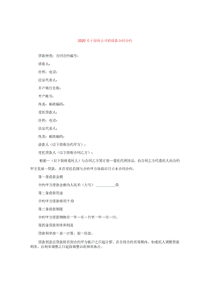 2024关于投资公司的借款合同合约.docx