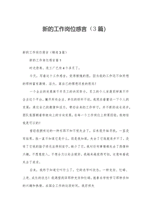 新的工作岗位感言（3篇）.docx