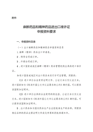 麻醉药品和精神药品进出口准许证申报资料要求.docx
