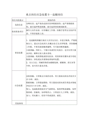 重点岗位应急处置卡（盐酸岗位）.docx