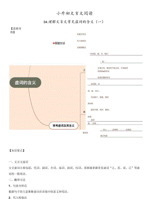 小升初文言文阅读-04理解文言文常见虚词的含义（一）.docx