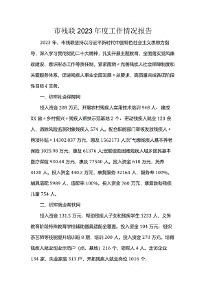 市残联2023年度工作情况报告.docx