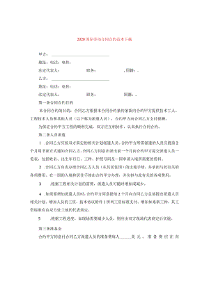 2024国际劳动合同合约例文下载.docx
