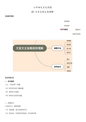 小升初文言文阅读-07文言文的主旨理解.docx