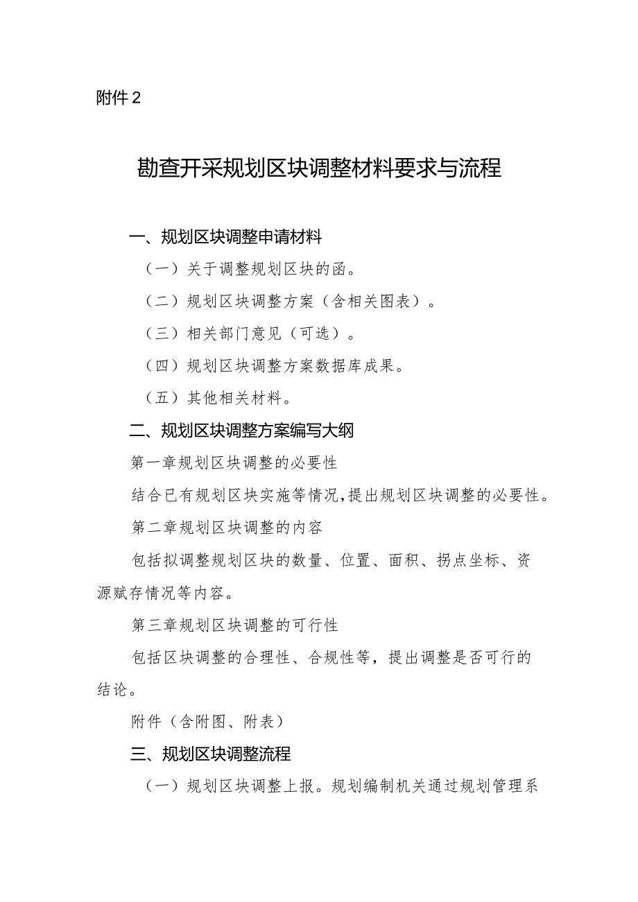 勘查开采规划区块调整材料要求与流程2024.docx_第1页