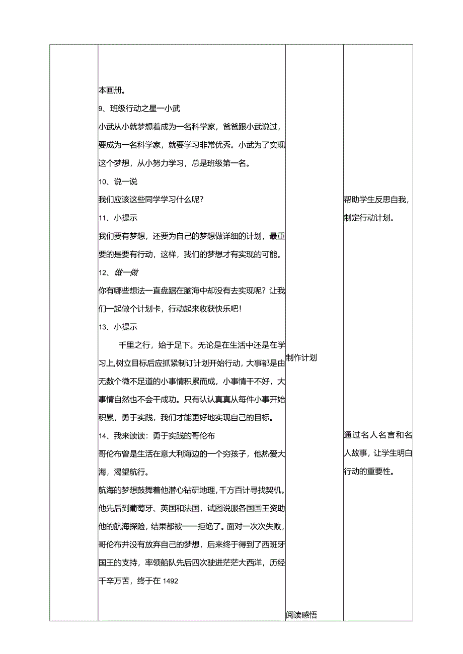 1有行动就有收获教学设计教科版心理健康五年级下册.docx_第3页