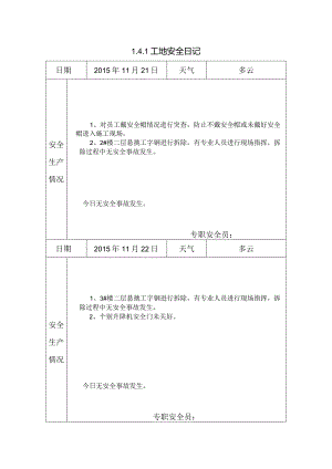 [施工资料]工地安全日记(46).docx