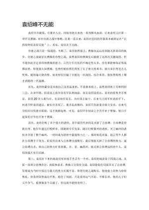 袁绍其实不无能.docx