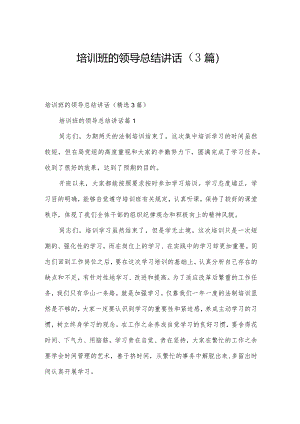 培训班的领导总结讲话（3篇）.docx