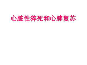 心肺复苏讲课.ppt