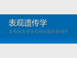 医学表观遗传学非基因突变导致的可遗传的变异.ppt