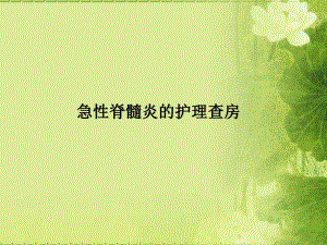 急性脊髓炎护理查房.ppt