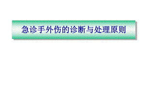 手外伤急诊处理原则.ppt