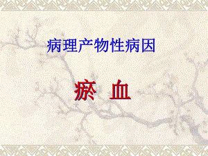 病理产物病因瘀血.ppt