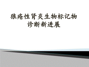 狼疮性肾炎的诊断新进展精要.ppt